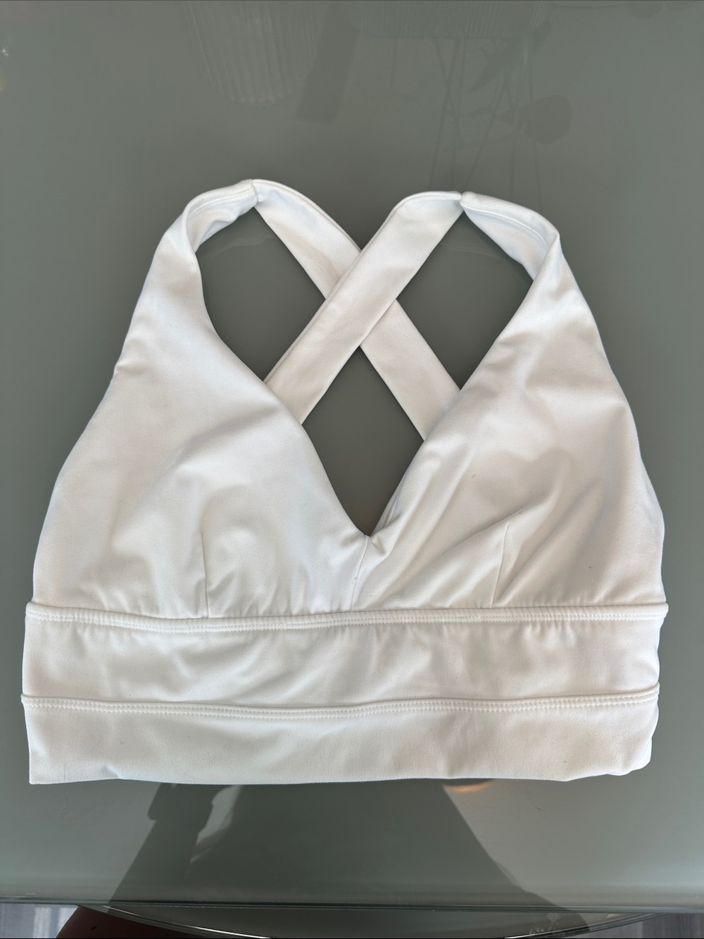 Buff Bunny Alpha White Cross-Back Low-Impact Sports Bra